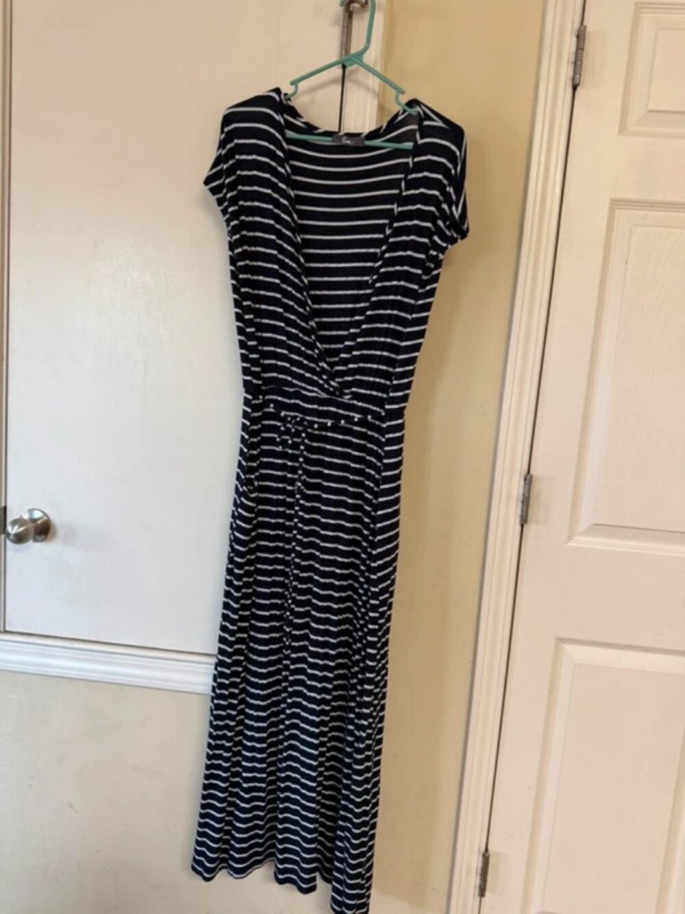 Casual Navy/White Striped Romper Dress